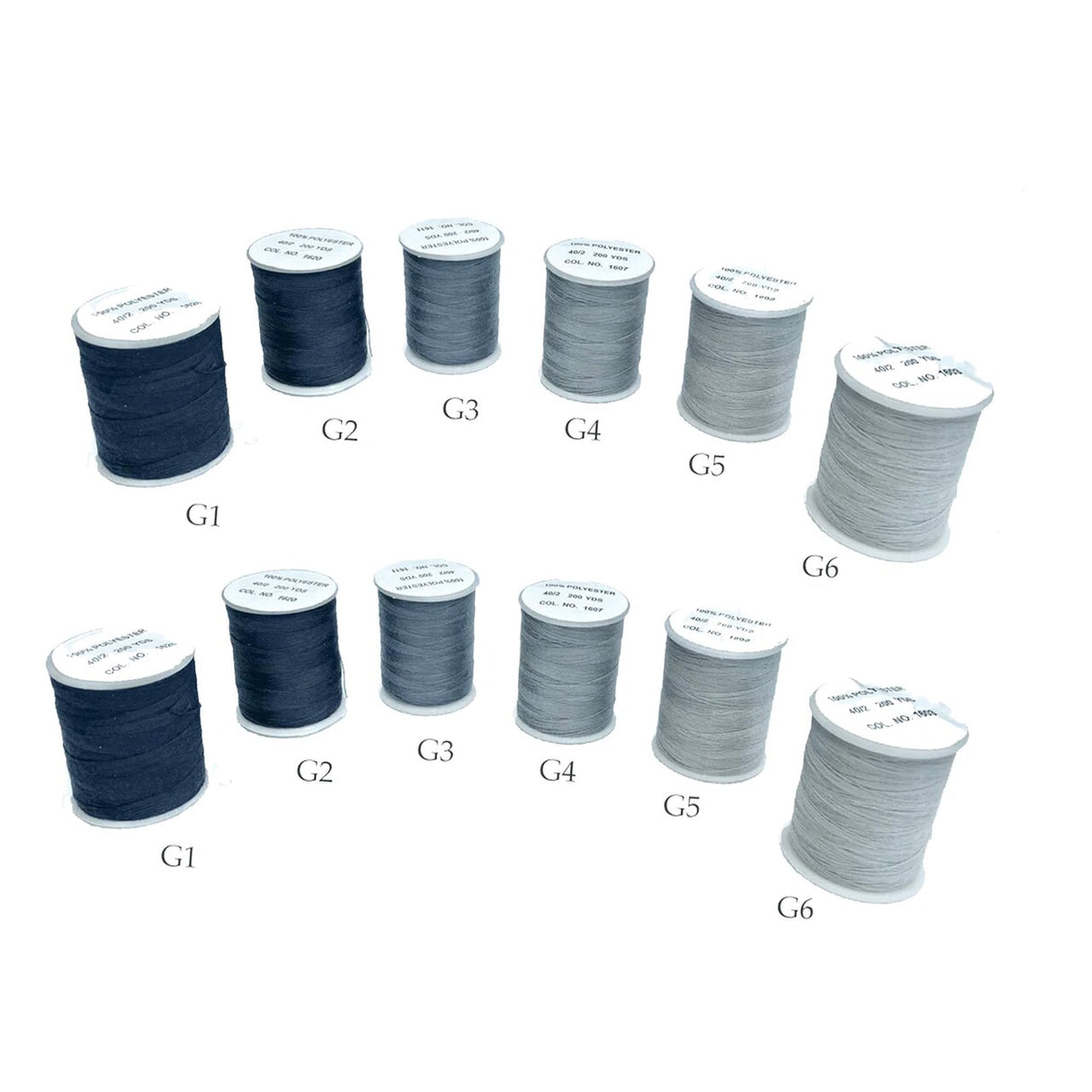 200 Yards Gray Polyester Thread Small Spool for Quilting and Crafting