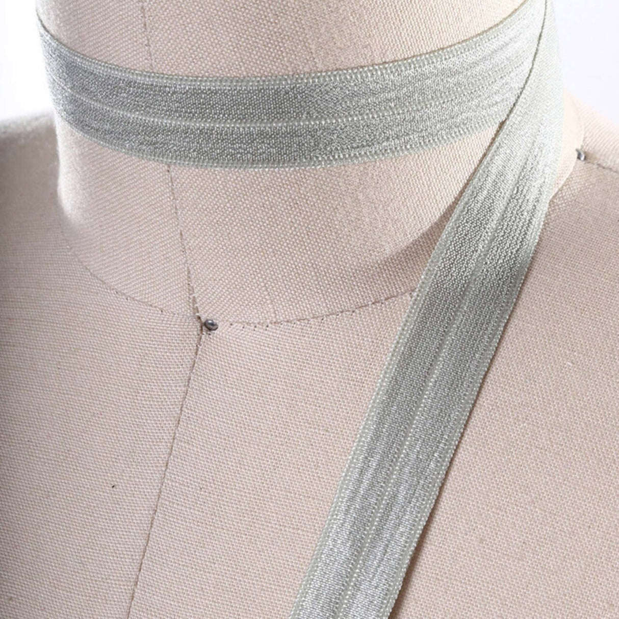 3 Yards Moss Green Fold Over Elastic Face Mask Trim 5/8"
