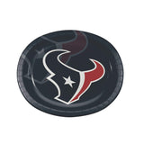 24 Pack 10 Inch NFL Houston Texans Oval Paper Plates Disposable Football Party Supplies