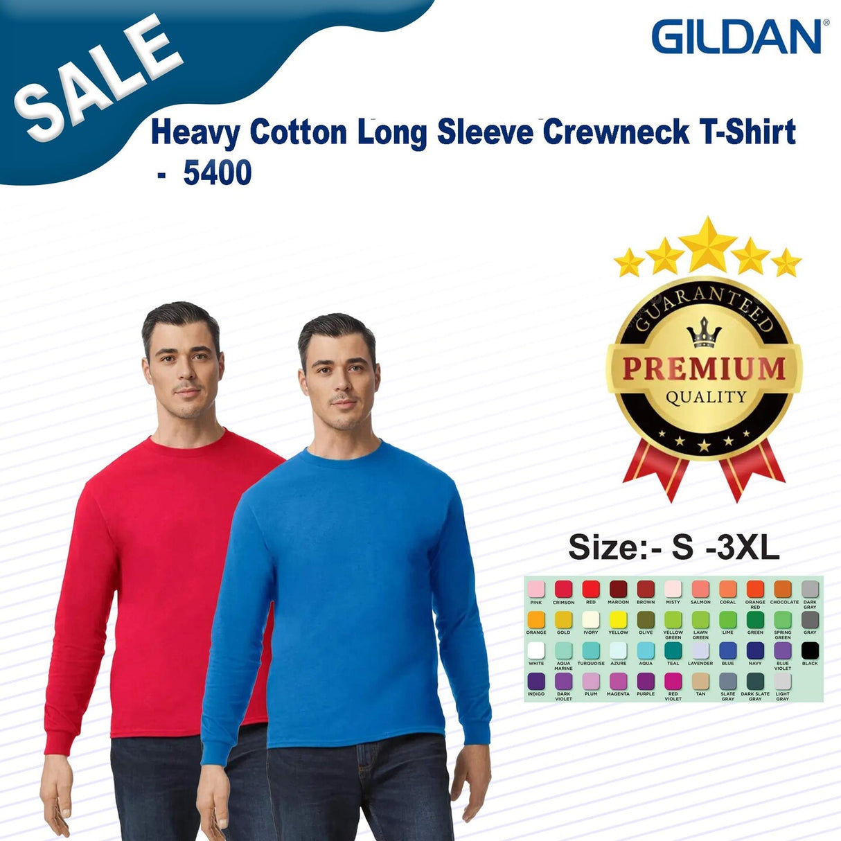 Gildan® Heavy Cotton Long Sleeve Crewneck T-Shirt