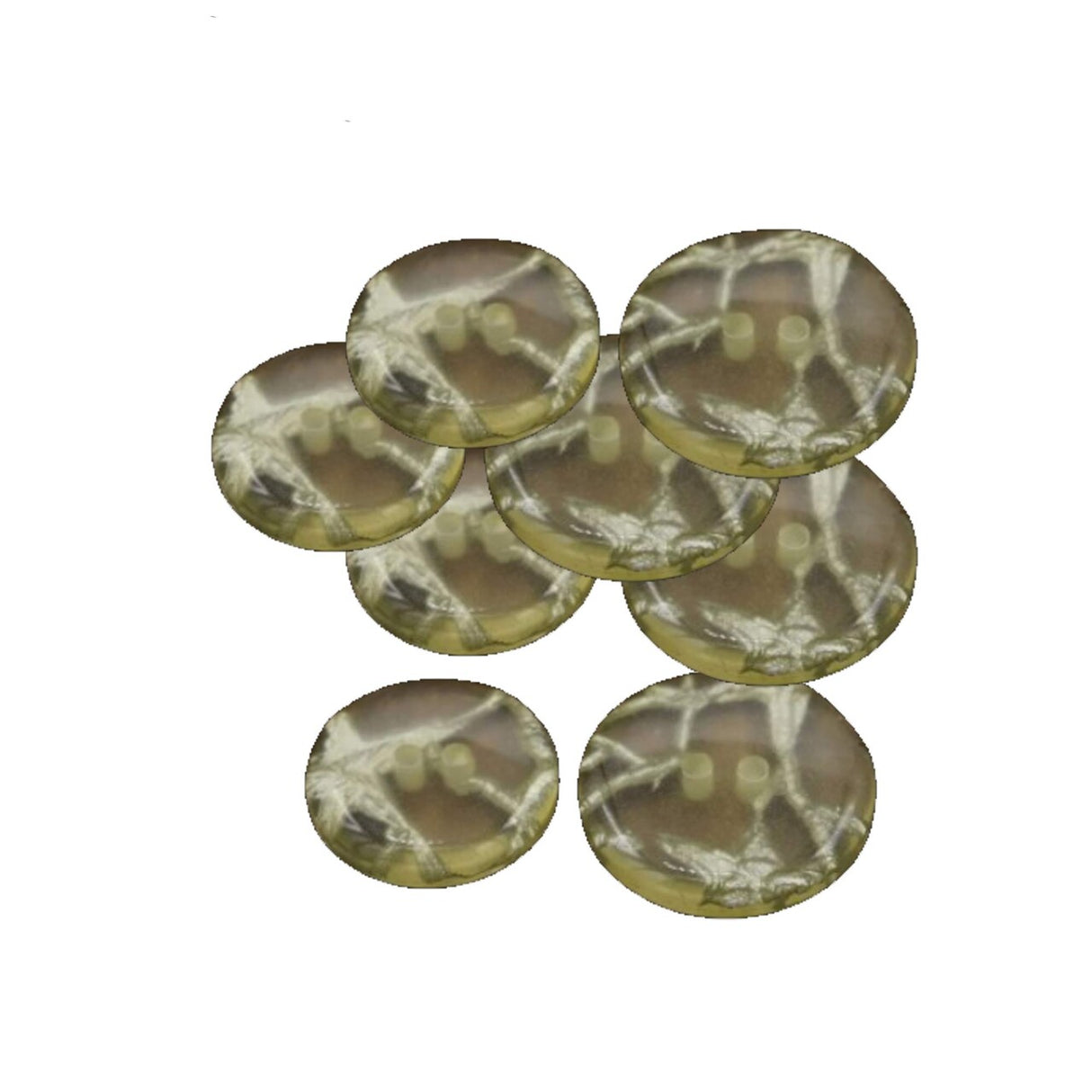 12 Pieces Clear with Silver Wiring Inside Large Buttons 1 1/8 Inch