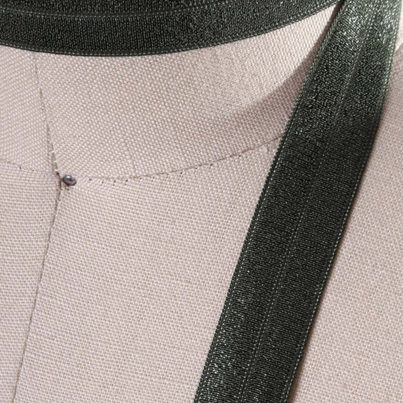3 Yards Moss Green Fold Over Elastic Trim 5/8" Soft Olive Bias Stretch