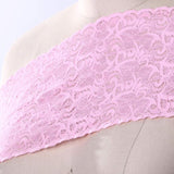 Wide Pink Stretch Lace Trim Heavy Duty 5" Elastic Floral Ribbon for Sewing & Lingerie