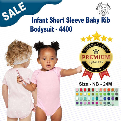 Rabbit Skins® Infant Short Sleeve Baby Rib Bodysuit
