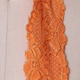 2 Yards Monarch Orange Wide Stretch Lace Trim 2.5" Floral Elastic for Sewing, Lingerie & DIY Crafts