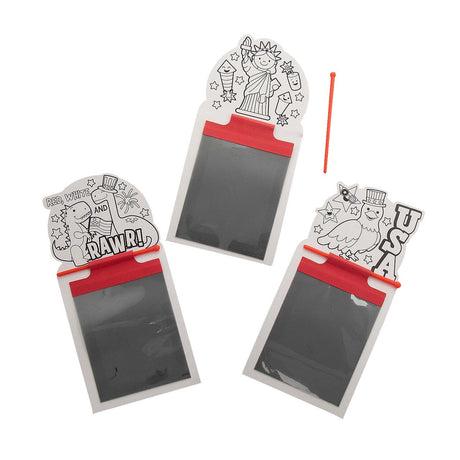 3 1/4" x 6 3/4" Color Your Own Patriotic Cardstock Magic Screens 12 Pc.