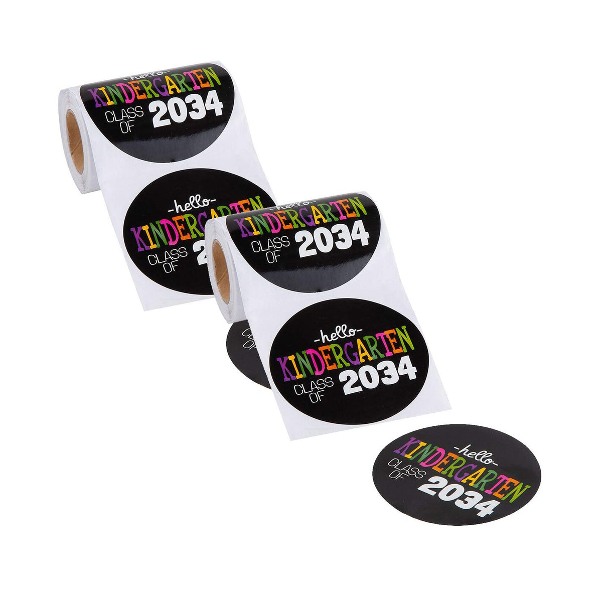 Class of 2034 Kindergarten Sticker Roll 3 Inch 100 Piece