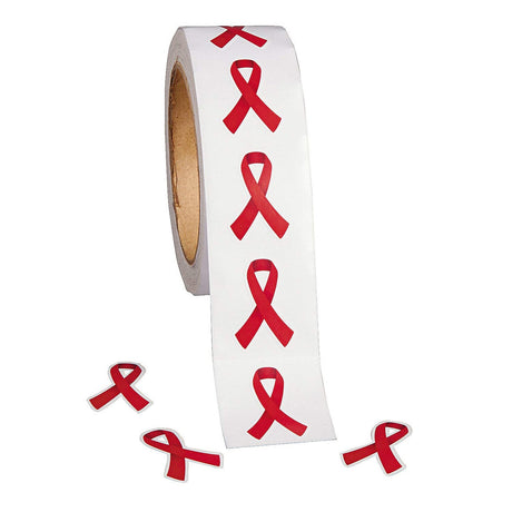 1 1/2" Bulk Awareness Ribbon Sticker Roll 500 Pc