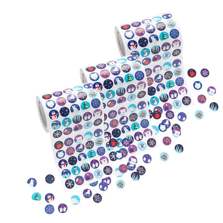 Mini Winter Sticker Roll 1000 Pieces