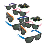 Vibrant Cool Neon Plastic Sunglasses for Adults - 12 Pc.