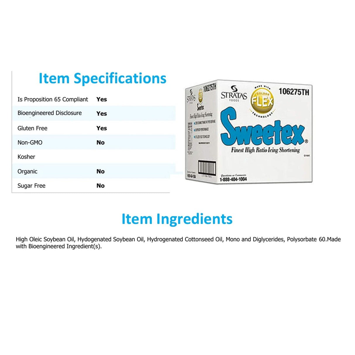 Sweetex Golden Flex Icing Shortening, High Ratio 5lb