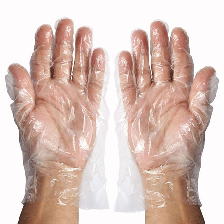 Disposable Textured Polyethylene Gloves Medium Clear