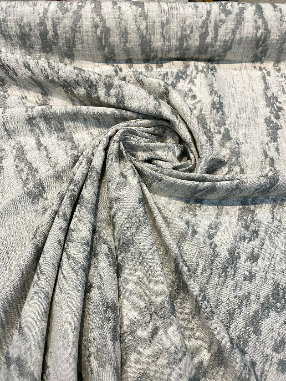 Baylis Rain Silver Jacquard Fabric - Silver Modern Woven Design, 54" Width (1 Yard)
