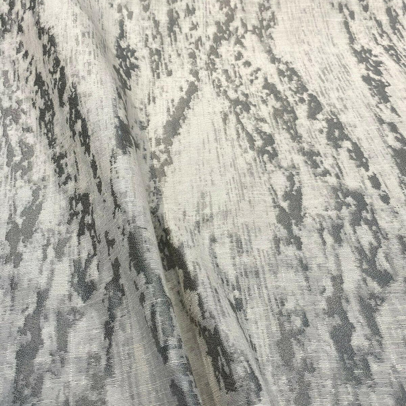 Baylis Rain Silver Jacquard Fabric - Silver Modern Woven Design, 54" Width (1 Yard)