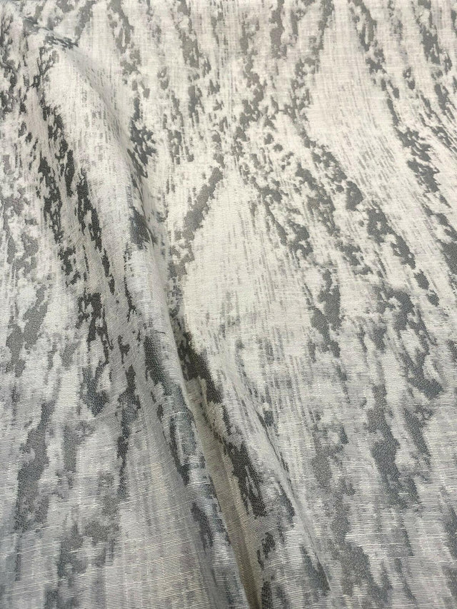 Baylis Rain Silver Jacquard Fabric - Silver Modern Woven Design, 54" Width (1 Yard)
