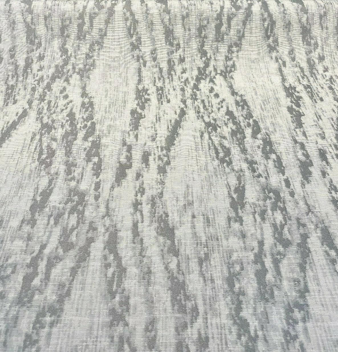 Baylis Rain Silver Jacquard Fabric - Silver Modern Woven Design, 54" Width (1 Yard)