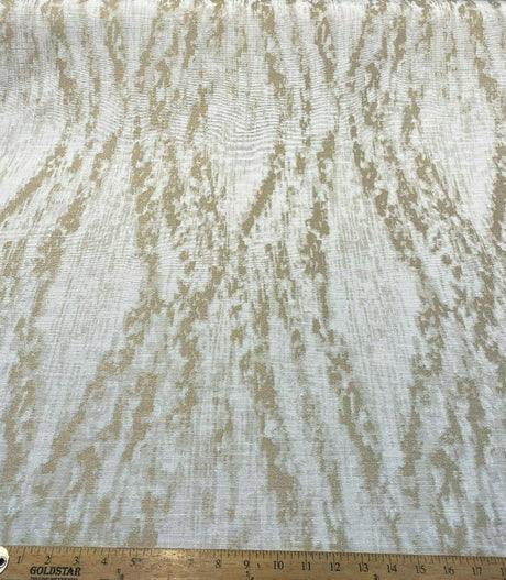 Baylis Rain Gold Jacquard Fabric - Gold Modern Woven Design, 54" Width (1 Yard)