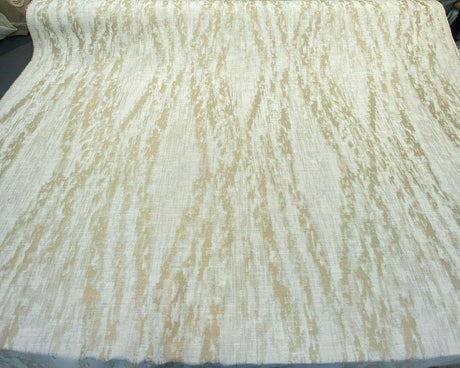Baylis Rain Gold Jacquard Fabric - Gold Modern Woven Design, 54" Width (1 Yard)