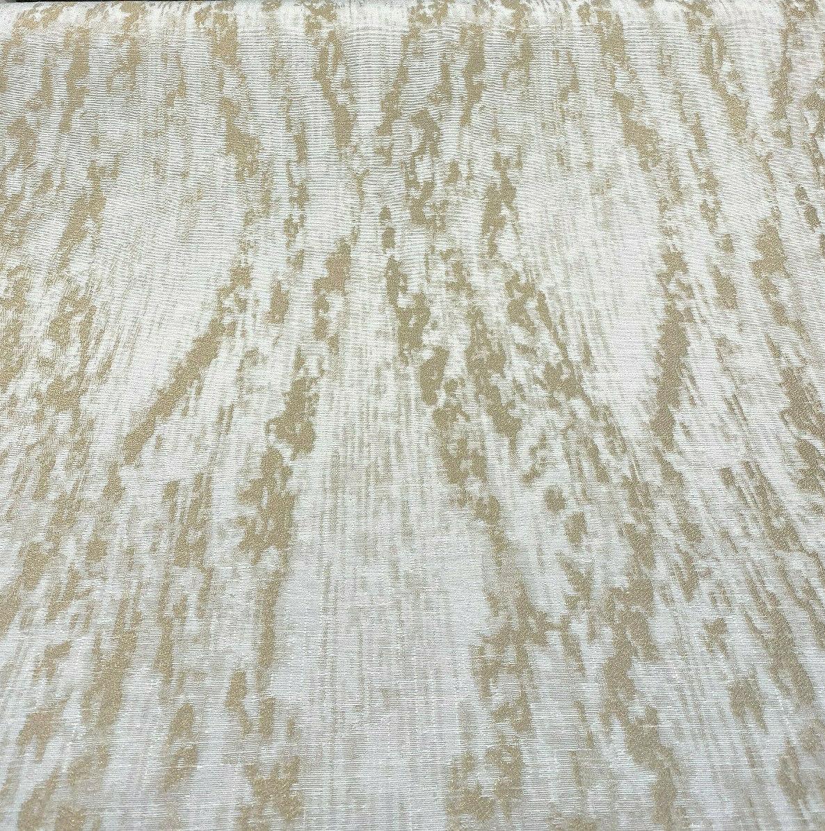 Baylis Rain Gold Jacquard Fabric - Gold Modern Woven Design, 54" Width (1 Yard)