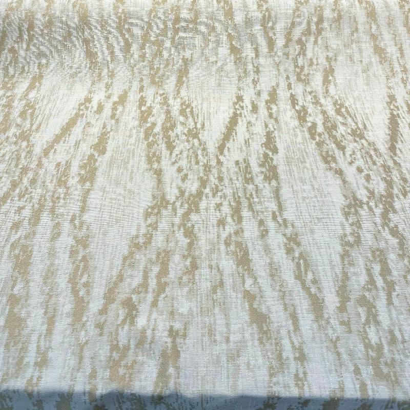 Baylis Rain Gold Jacquard Fabric - Gold Modern Woven Design, 54" Width (1 Yard)