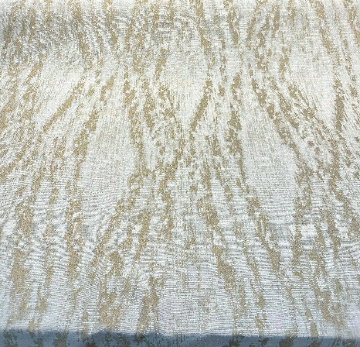 Baylis Rain Gold Jacquard Fabric - Gold Modern Woven Design, 54" Width (1 Yard)