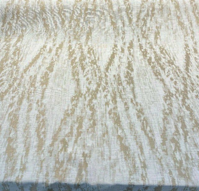 Baylis Rain Gold Jacquard Fabric - Gold Modern Woven Design, 54" Width (1 Yard)