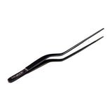 O'Creme Black Stainless Steel Fine Tip Offset Tweezers, 8"