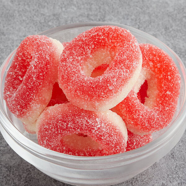 Kervan Gummy Strawberry Rings 5 lb. - 4/Case