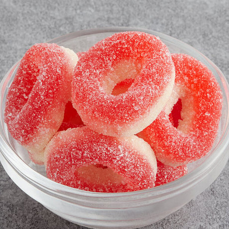 Kervan Gummy Strawberry Rings 5 lb. - 4/Case