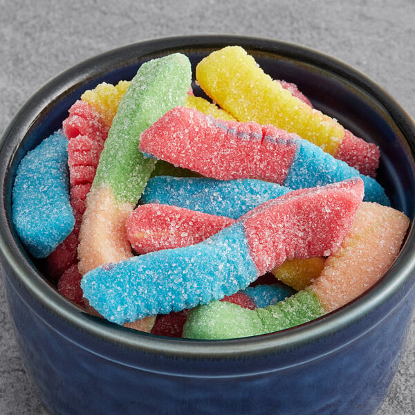 Kervan Neon Sour Gummy Worms 5 lb. - 4/Case