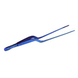 O'Creme Blue Stainless Steel Fine Tip Offset Tweezers, 8"
