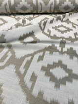Baylis Aztec Taupe Jacquard Fabric - Taupe Aztec Pattern, 54" Width (1 Yard)
