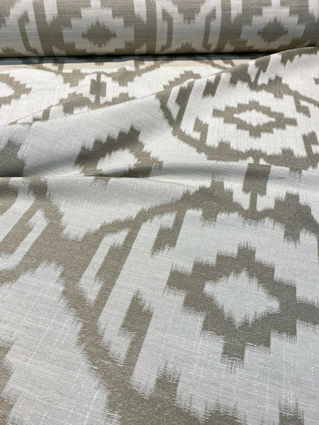 Baylis Aztec Taupe Jacquard Fabric - Taupe Aztec Pattern, 54" Width (1 Yard)