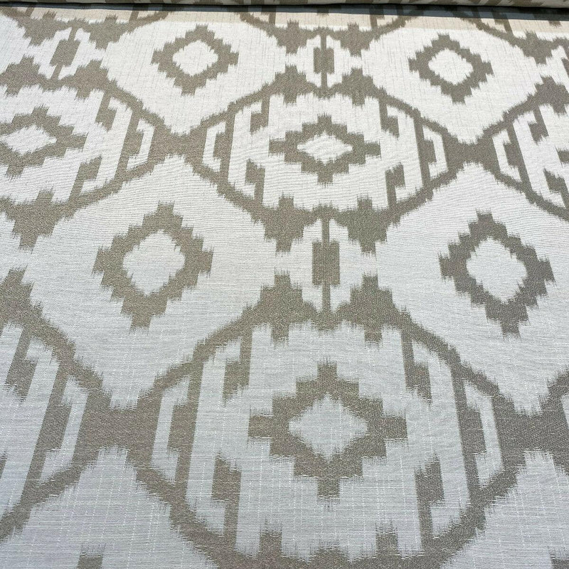 Baylis Aztec Taupe Jacquard Fabric - Taupe Aztec Pattern, 54" Width (1 Yard)