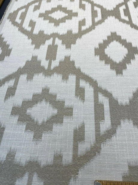 Baylis Aztec Taupe Jacquard Fabric - Taupe Aztec Pattern, 54" Width (1 Yard)