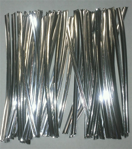 Silver Metallic Twist Ties - 100 Pack