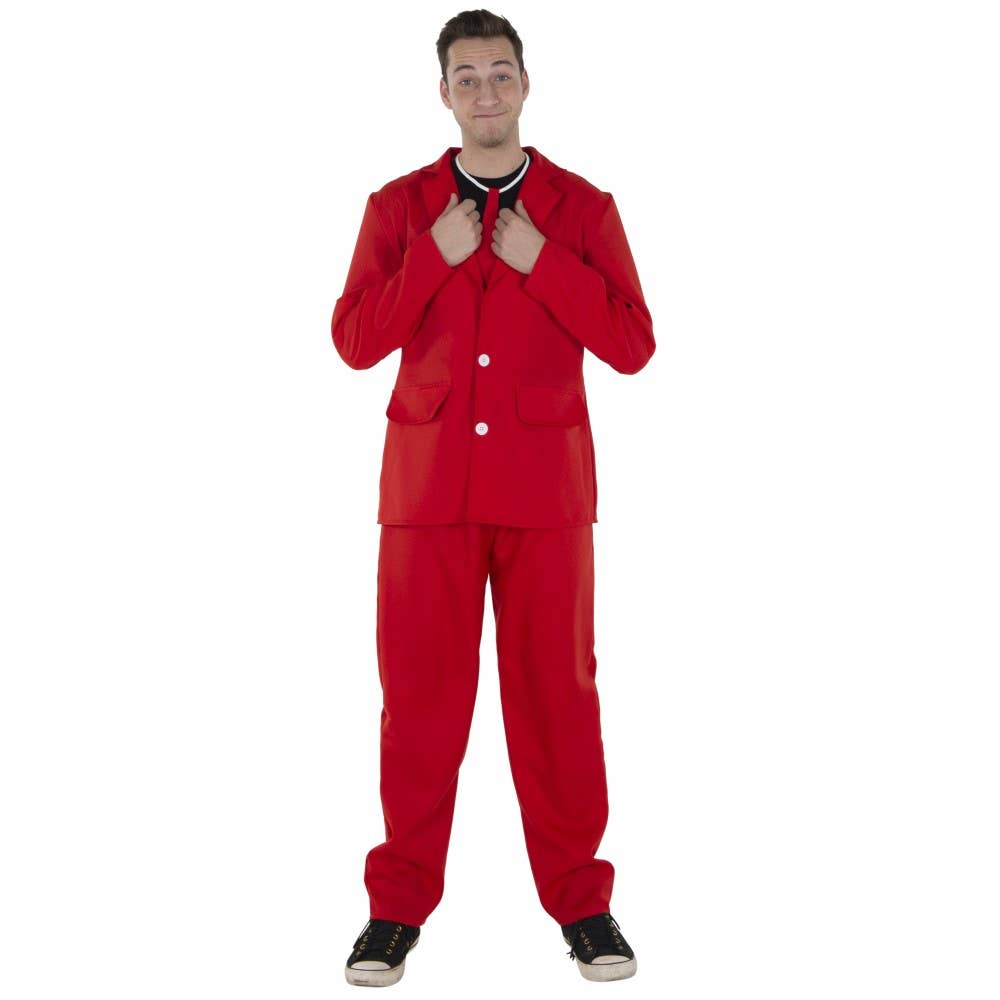 Neon Red 3 Piece Suit Costume - Adults