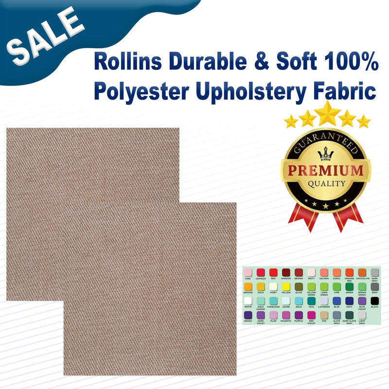 1 Yard Rollins Durable & Soft 100% Polyester Upholstery Fabric