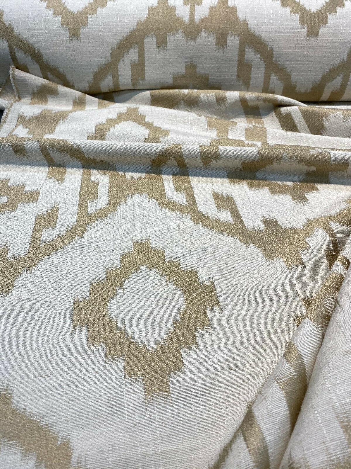 Baylis Aztec Gold Jacquard Fabric - Gold Aztec Pattern, 54" Width (1 Yard)
