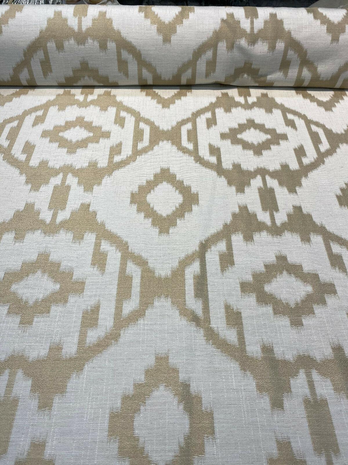 Baylis Aztec Gold Jacquard Fabric - Gold Aztec Pattern, 54" Width (1 Yard)
