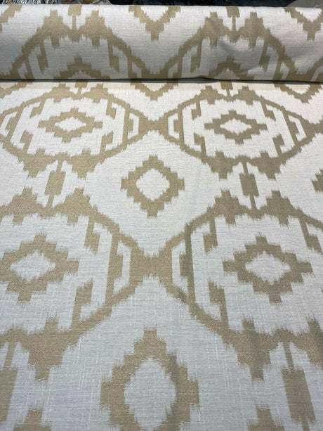 Baylis Aztec Gold Jacquard Fabric - Gold Aztec Pattern, 54" Width (1 Yard)