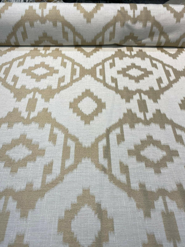 Baylis Aztec Gold Jacquard Fabric - Gold Aztec Pattern, 54" Width (1 Yard)