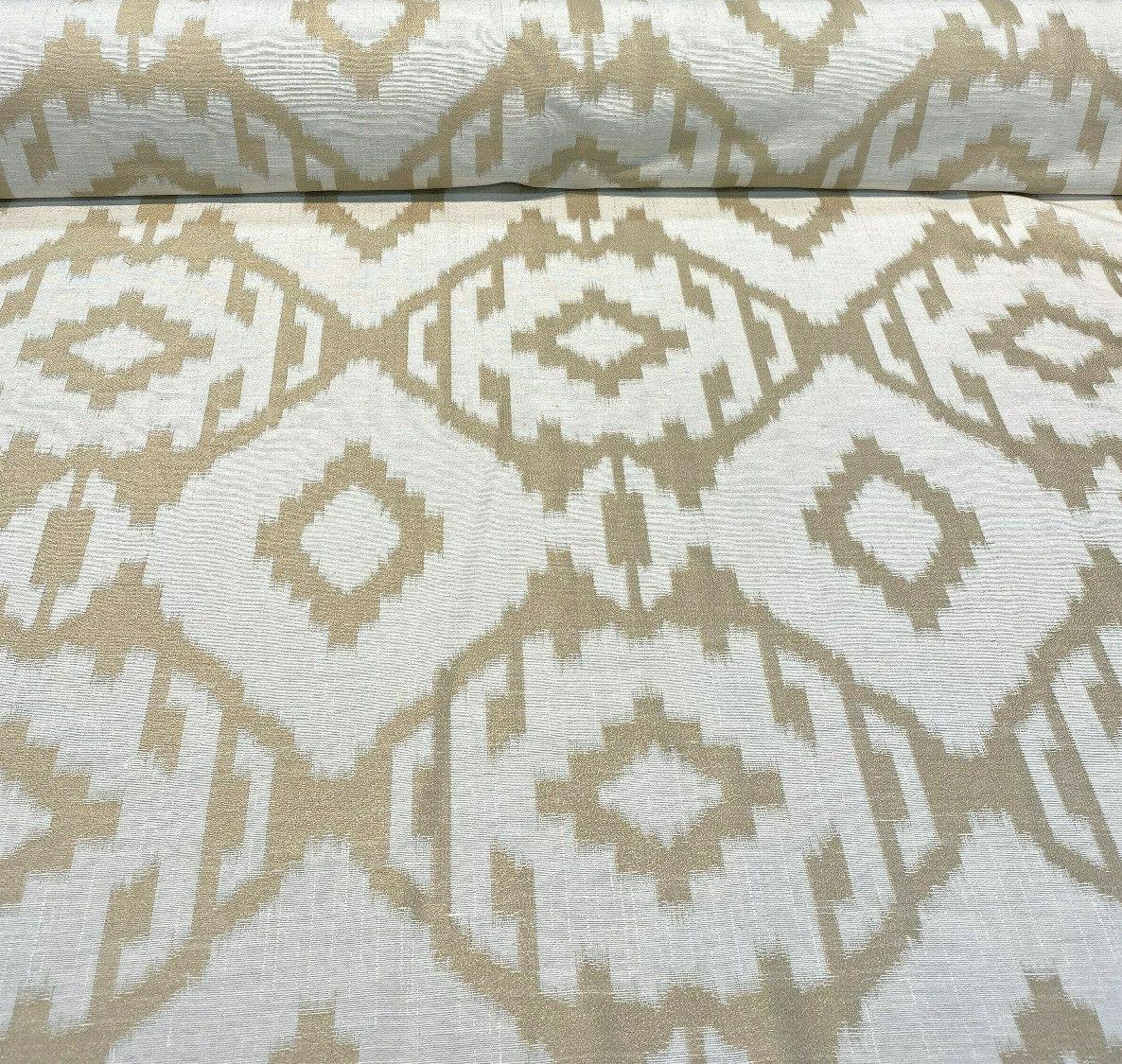 Baylis Aztec Gold Jacquard Fabric - Gold Aztec Pattern, 54" Width (1 Yard)