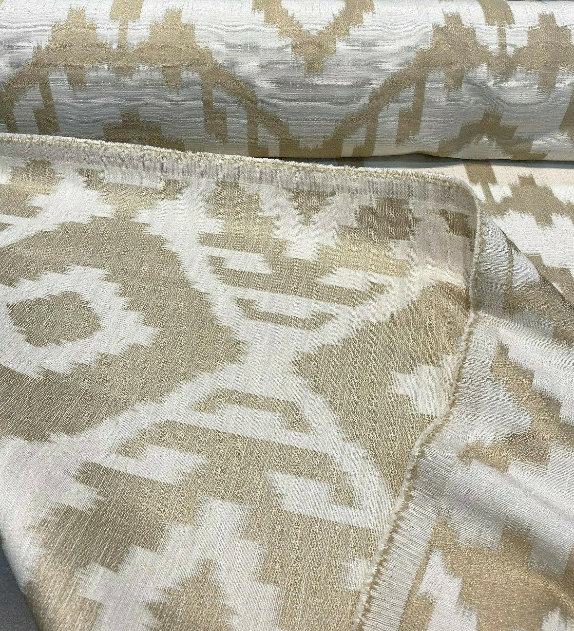 Baylis Aztec Gold Jacquard Fabric - Gold Aztec Pattern, 54" Width (1 Yard)