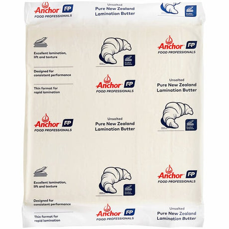 Anchor Food Professionals Fractionated Unsalted Lamination Butter Sheet 83% Butterfat 2.2 lb. - 20/Case