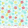 Cotton Jubilee Multi Blue Fun Flower Fabric 44/45