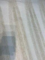 P Kaufmann Linen Beige Heaven Sheer Stripe Sheer Fabric - White, Beige, Light Brown Stripes, 113" Width (By The Yard)