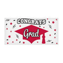 Black Congrats Grad Graduation Party Plastic Banner 6 Ft. x 3 Ft.