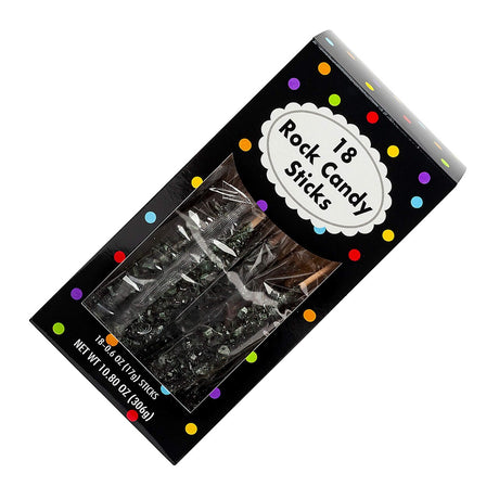 8" Black Rock Candy Sticks - 18 Pack, 10.8 oz