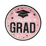 Way to Go Grad Disposable Paper Dessert Plates 7 1/4 Inch 25 Count